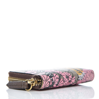 Gucci GG Supreme Monogram Bengal Zip Around Card Case Wallet Beige Pink 4 of 7