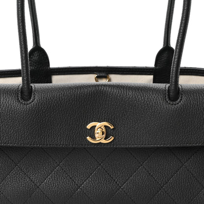 Chanel Grained Calfskin Stitched Urban Essentials Small Shopping Bag Black 8 of 11