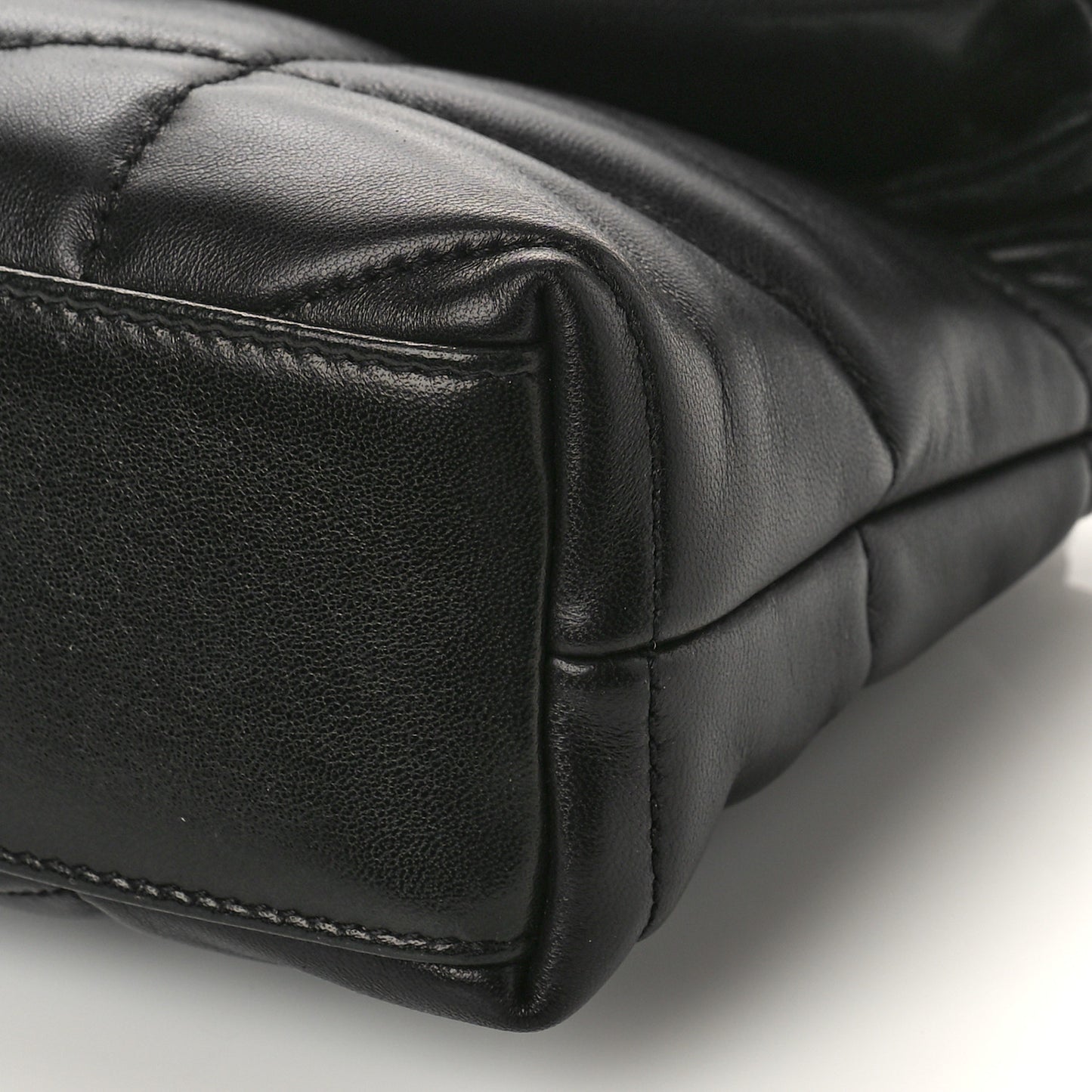 Lambskin Quilted Toy Loulou Puffer Monogram Monochrome Chain Satchel Black
