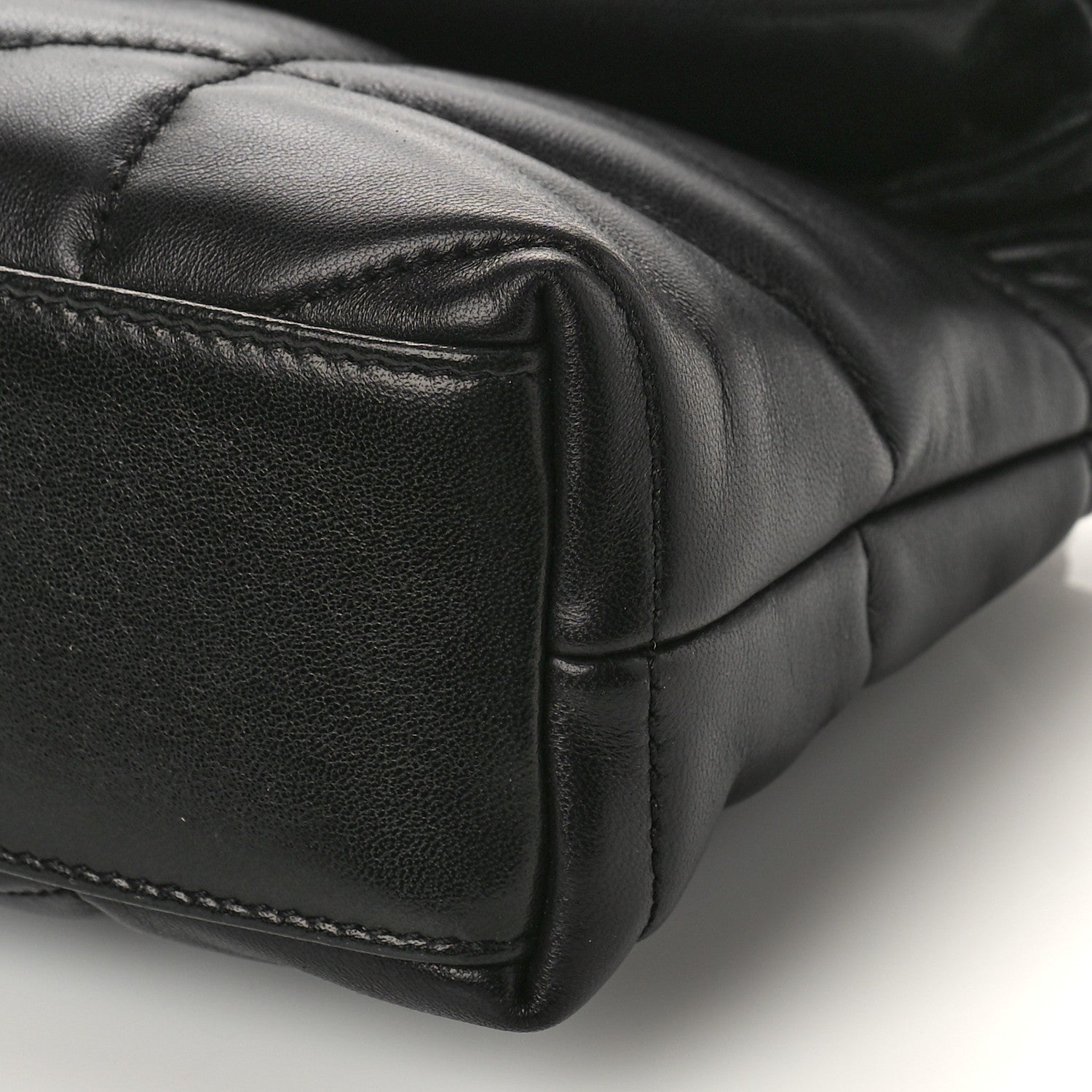 Saint Laurent Lambskin Quilted Toy Loulou Puffer Monogram Monochrome Chain Satchel Black 9 of 9