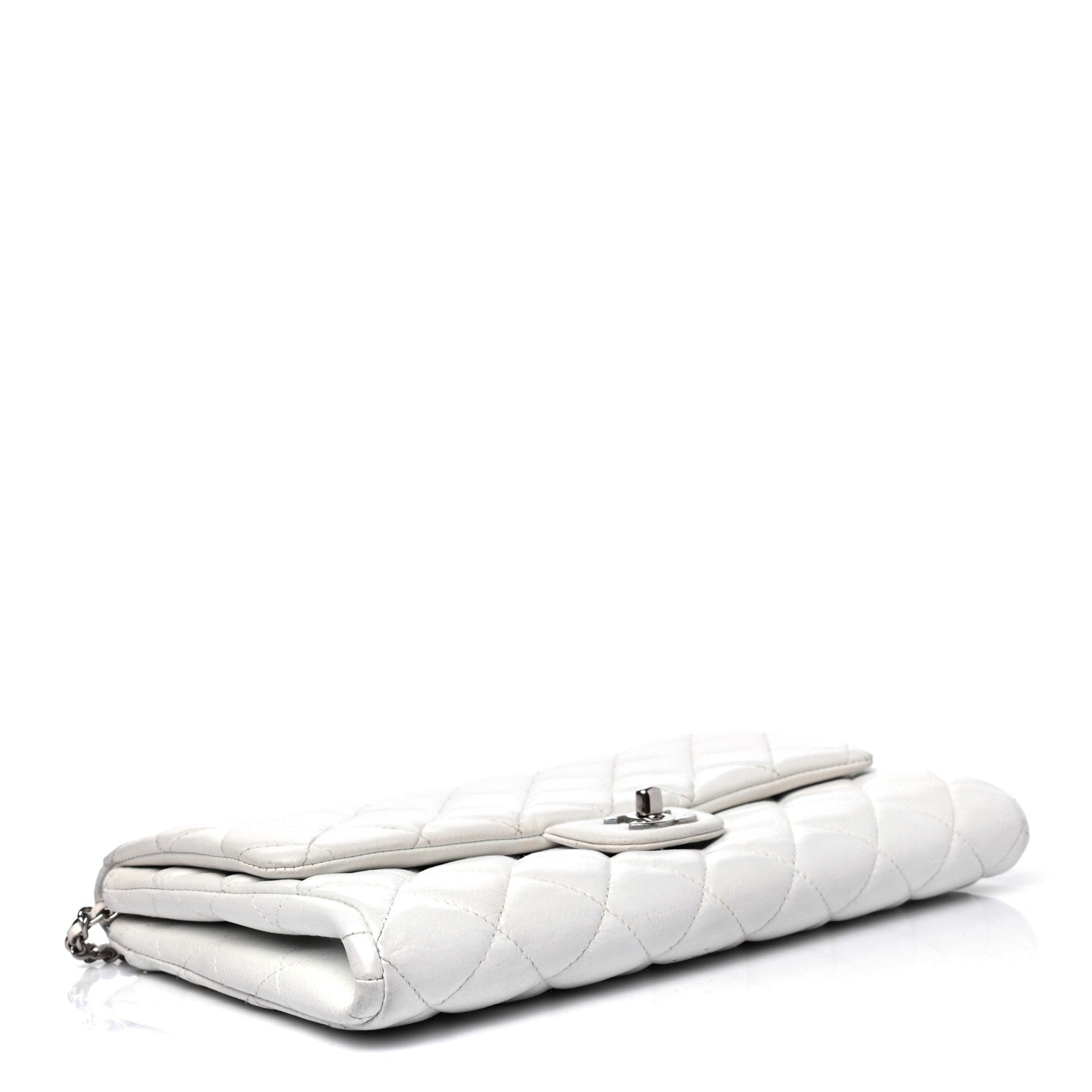 Chanel Caviar Quilted Clutch With Chain Flap White 3 of 4