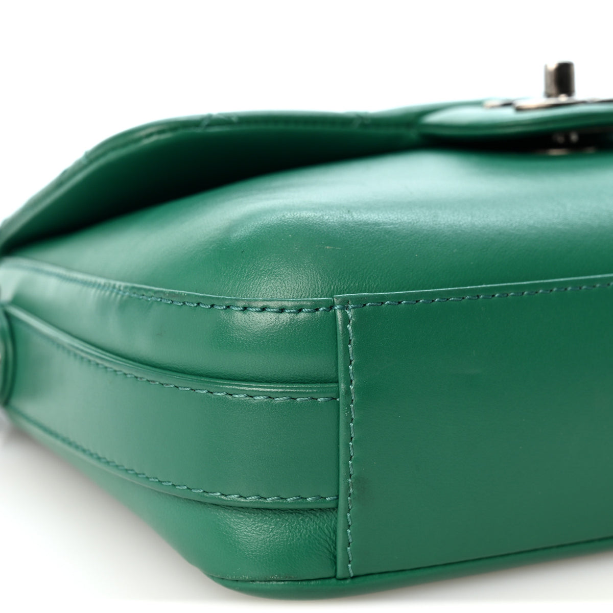 Calfskin Quilted Medium Rock My Shoulder Flap Green