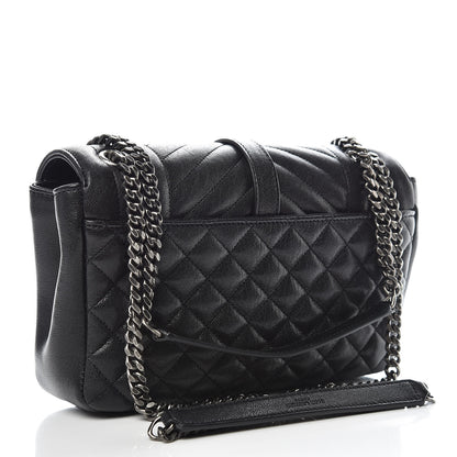 Saint Laurent Sheepskin Tri-Quilt Monogram Medium College Bag Black 3 of 11