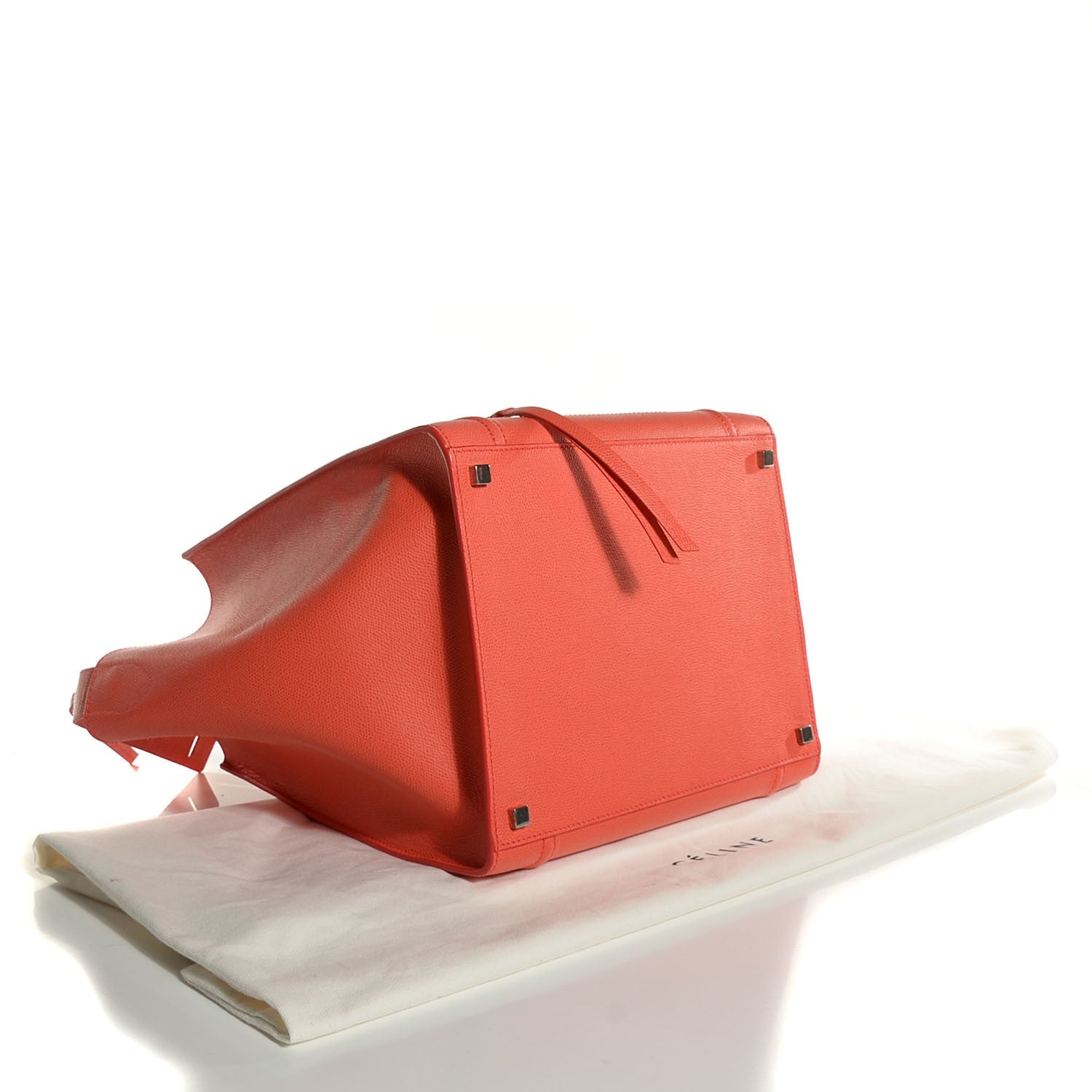 Celine Grained Calfskin Medium Phantom Luggage Coral 4 of 9