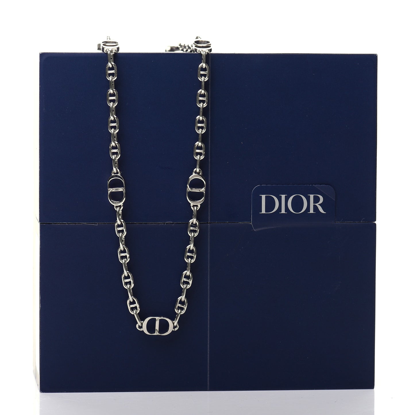 Palladium Grain De Cafe CD Chain Necklace Silver