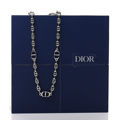 Christian Dior Palladium Grain De Cafe CD Chain Necklace Silver 6 of 6