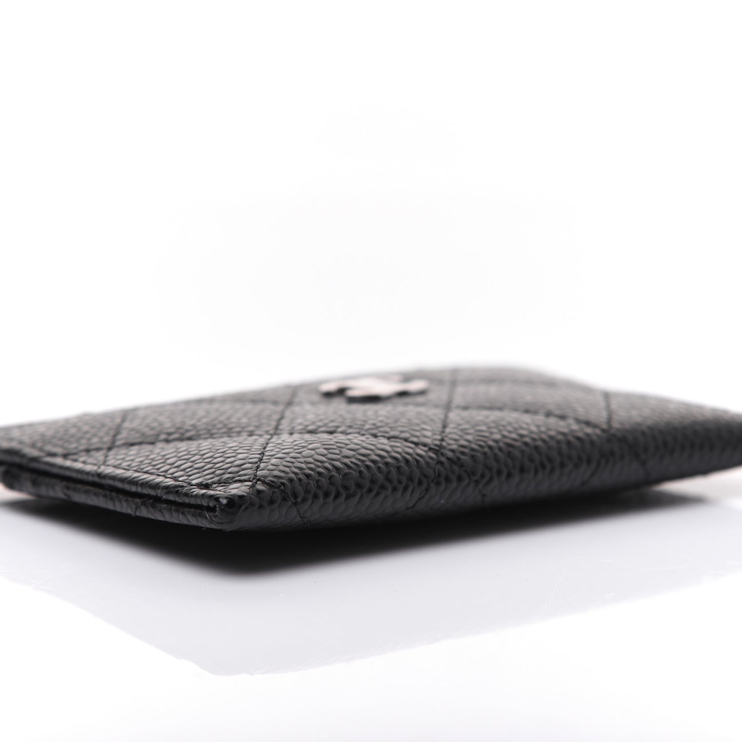 Caviar Quilted Card Holder Black