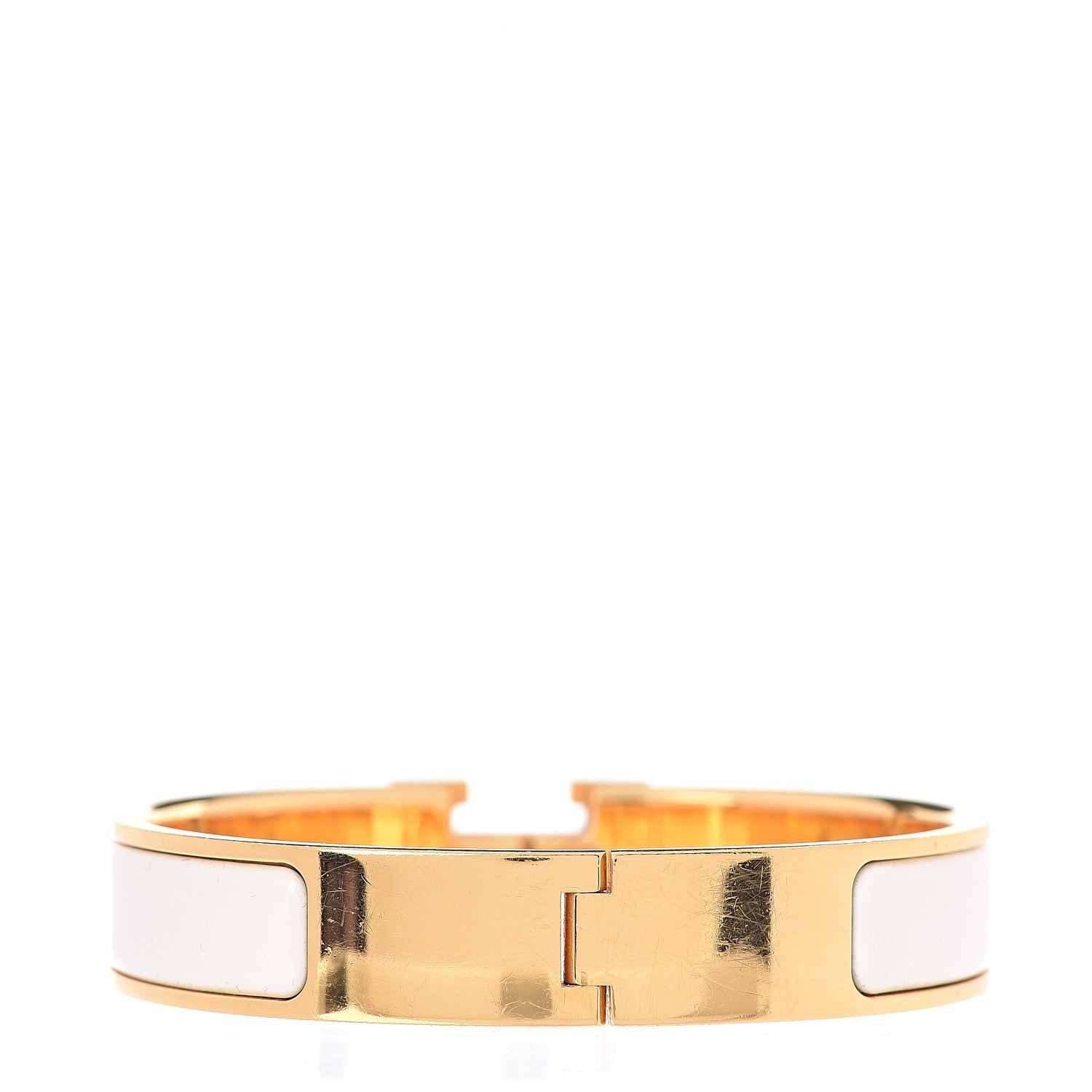 Hermes Enamel Narrow Clic Clac H Bracelet PM Craie 2 of 3