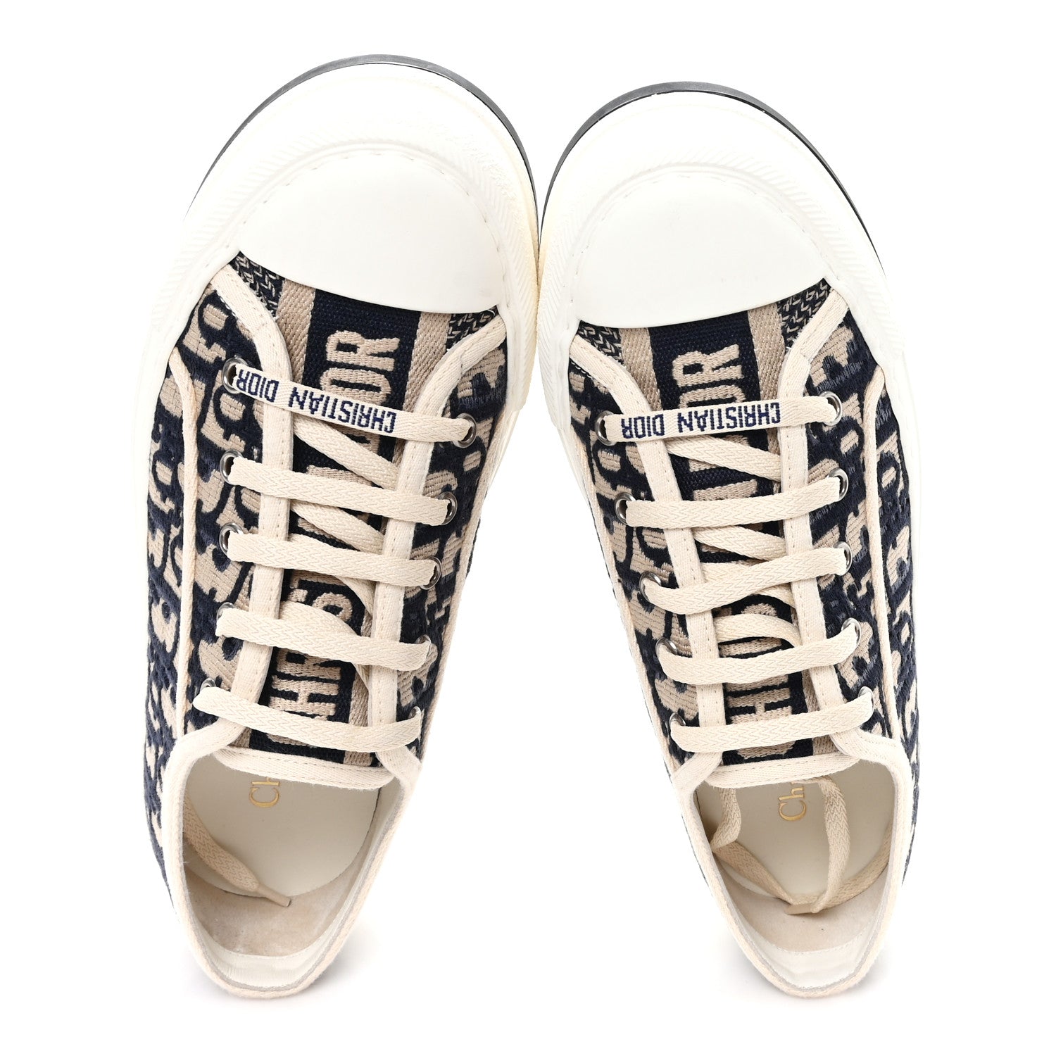 Christian Dior Canvas Oblique Walk'N'Dior Low Top Sneakers 37.5 Deep Blue 2 of 10