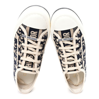 Christian Dior Canvas Oblique Walk'N'Dior Low Top Sneakers 37.5 Deep Blue 2 of 10