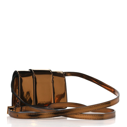 Versace Metallic Laminated Calfskin Mini Medusa Crossbody Bag Tan 3 of 8