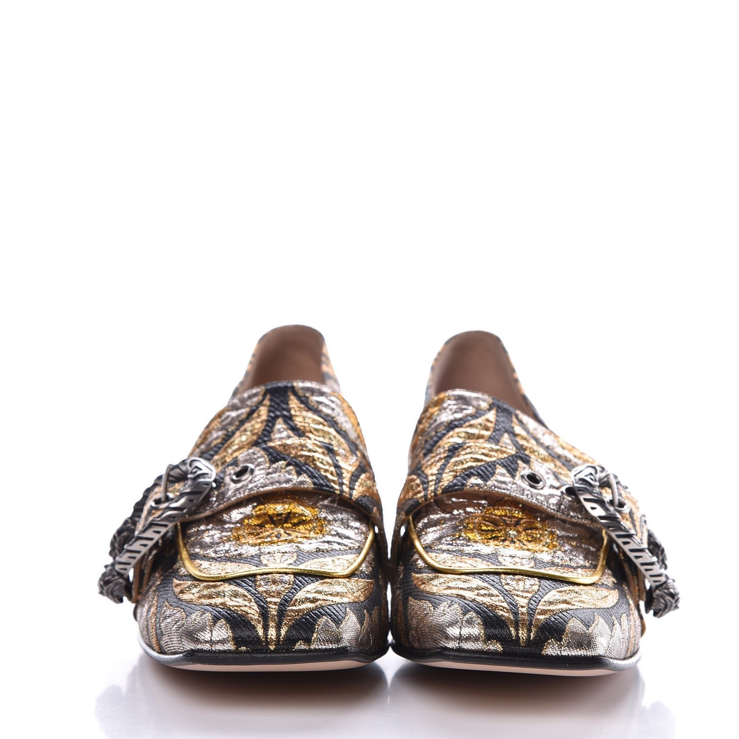 Gucci Brocade Floral Jacquard Dionysus Loafers 40 Black 2 of 8