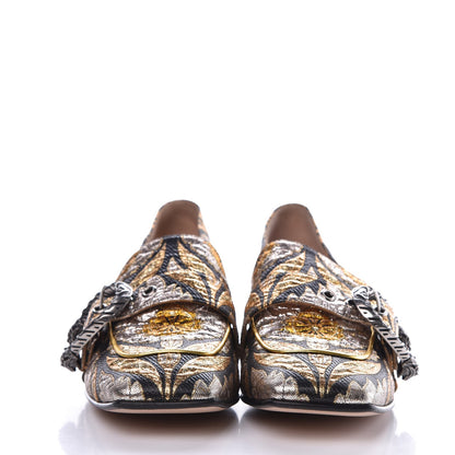 Gucci Brocade Floral Jacquard Dionysus Loafers 40 Black 2 of 8
