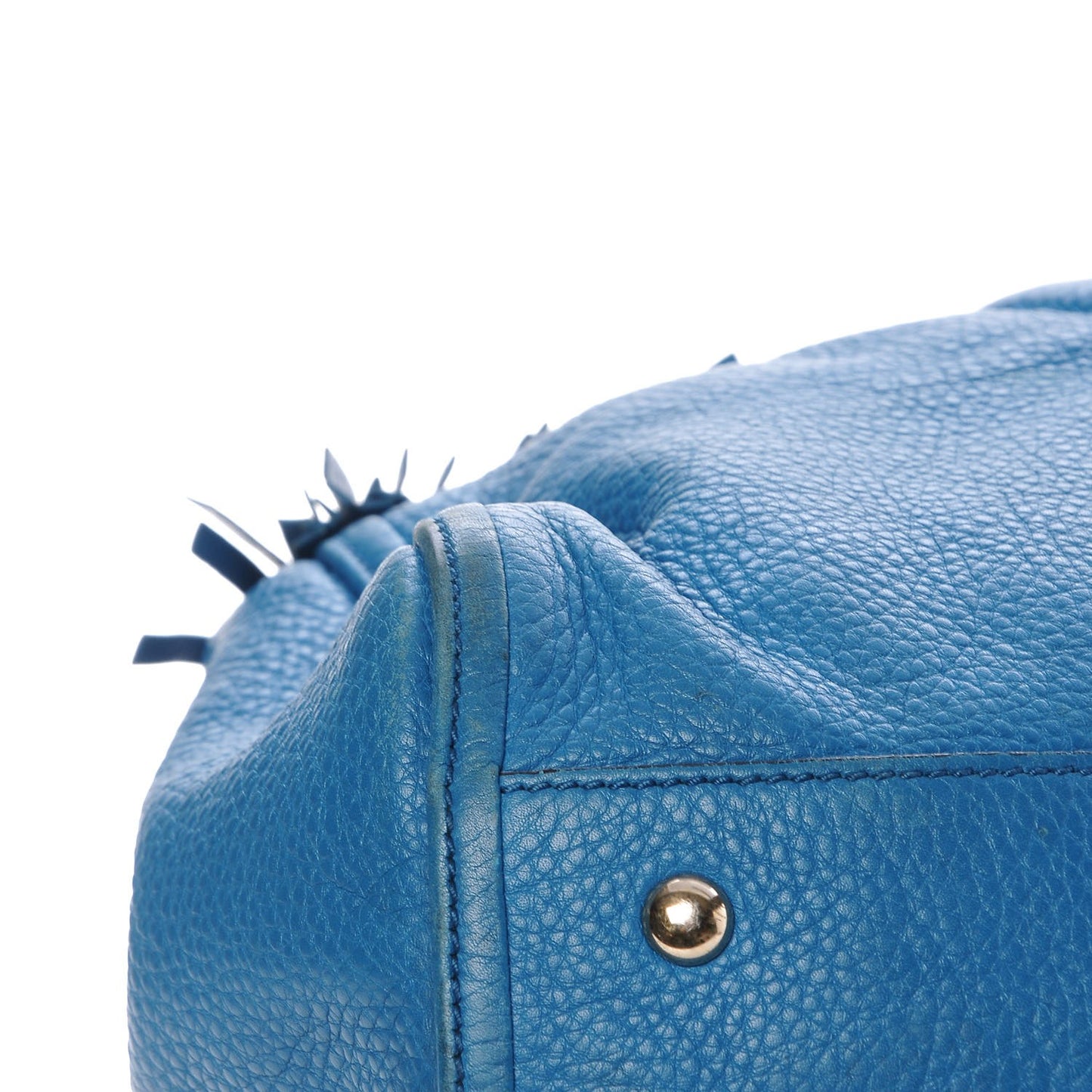 Pebbled Calfskin Large Soho Shoulder Bag Riviera Blue