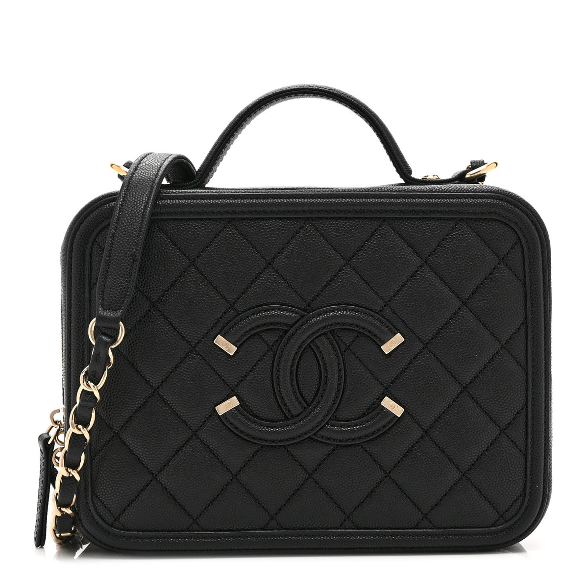 Chanel Caviar Quilted Medium CC Filigree Vanity Case Black 1 of 10