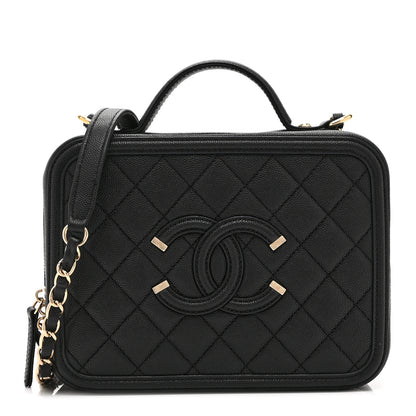 Chanel Caviar Quilted Medium CC Filigree Vanity Case Black 1 of 10