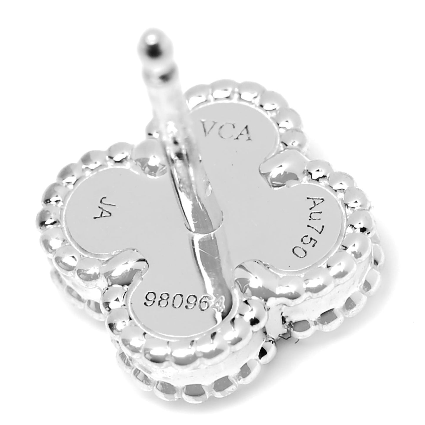 18K White Gold Mother of Pearl Sweet Alhambra Earrings