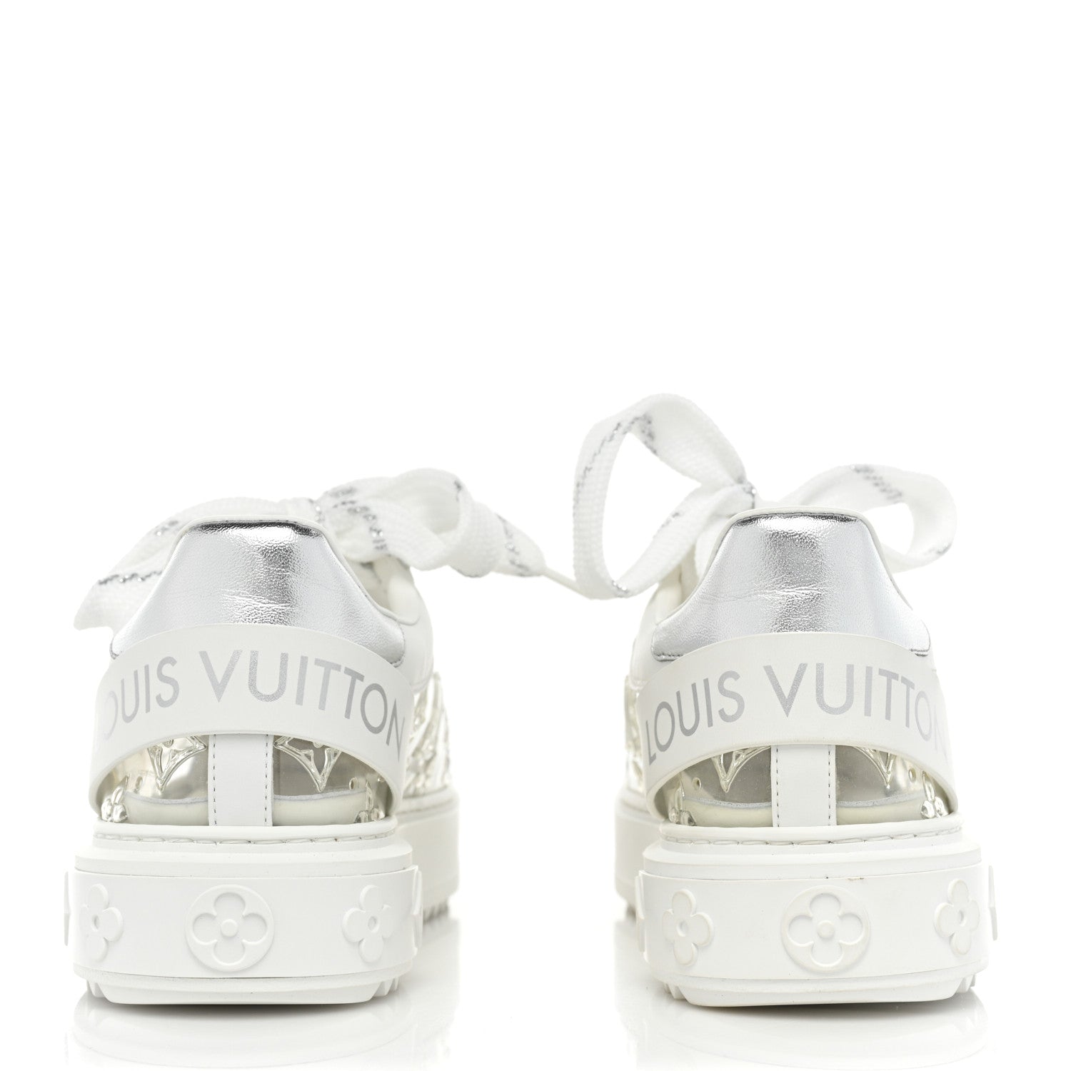 Louis Vuitton Monogram PVC Time Out Sneakers 39 Silver 4 of 9