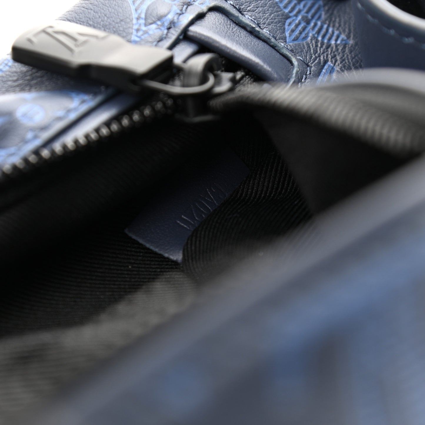 Calfskin Monogram Shadow Discovery Bumbag PM Navy Blue
