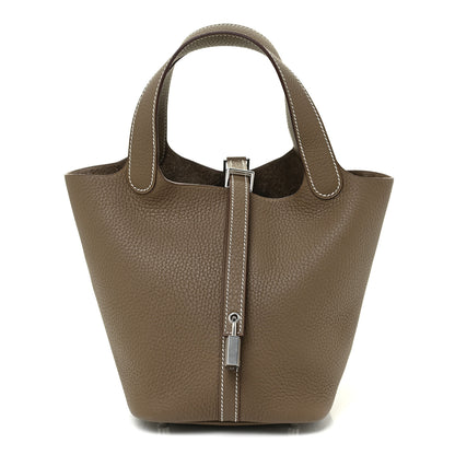 Hermes Taurillon Clemence Picotin Lock 18 PM Etoupe 1 of 9