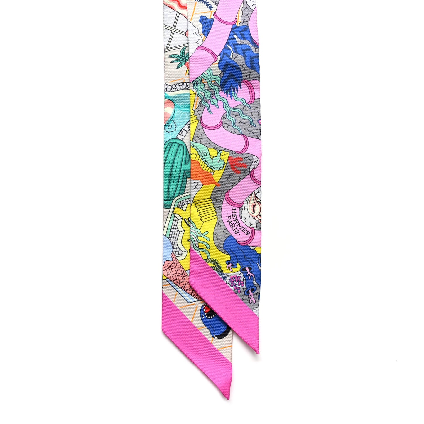 Silk Splash Park Twilly Vert Jaune Multi