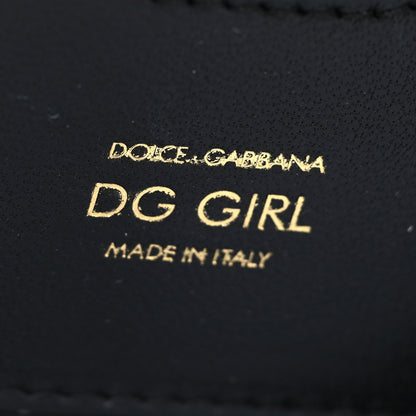 Dolce & Gabbana Metallic Calfskin Crocodile Embossed DG Girls Shoulder Bag Gold 6 of 10