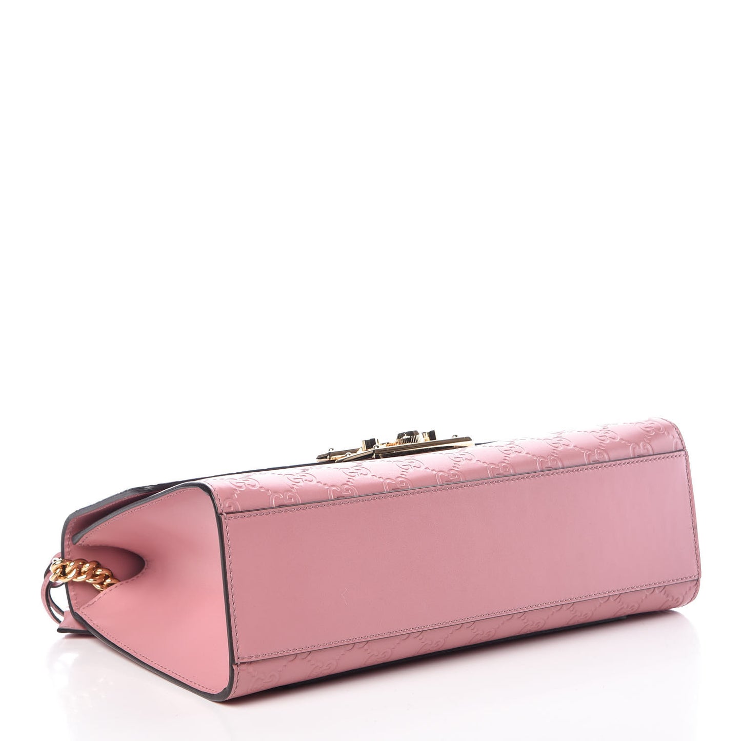 Guccissima Signature Medium Padlock Shoulder Bag Rose Baby Candy