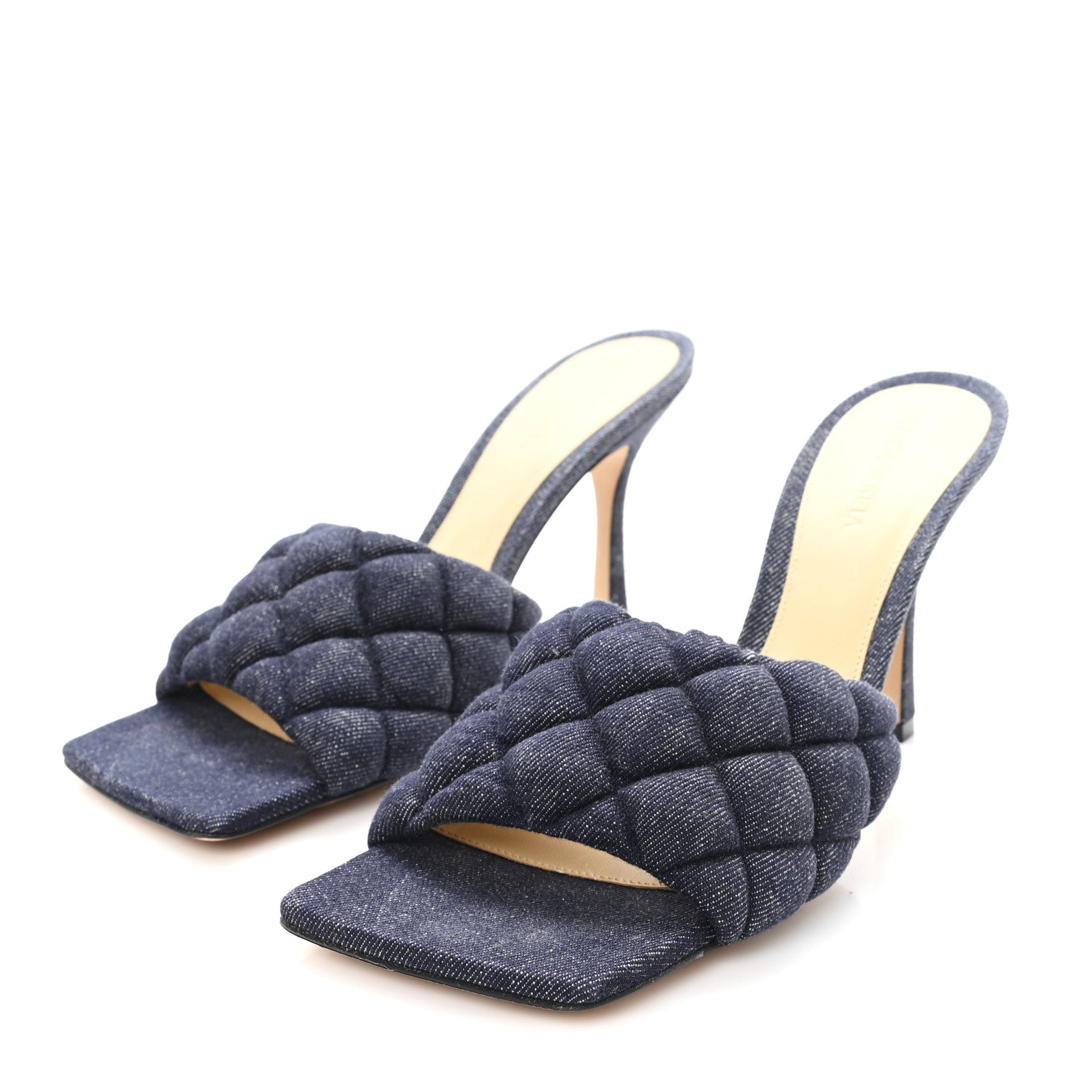 Bottega Veneta Denim Matelasse Padded Mule Sandals 40 Indigo 4 of 9