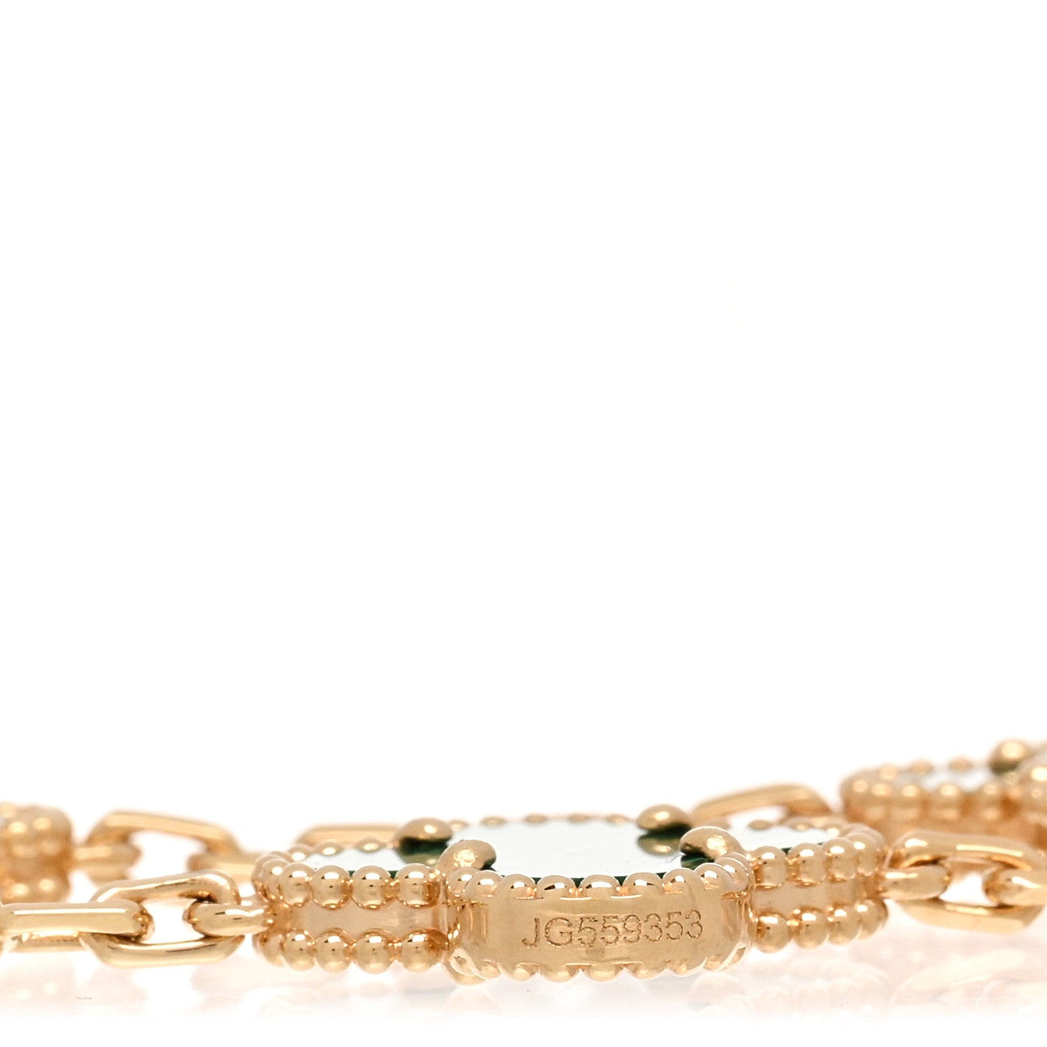 Van Cleef & Arpels 18K Yellow Gold Malachite 5 Motifs Vintage Alhambra Bracelet 4 of 5