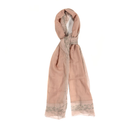 Chanel Cashmere Silk CC Chain Scarf Pink 1 of 3