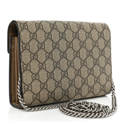 Gucci GG Supreme Monogram Mini Dionysus Chain Wallet Beige Taupe 3 of 20