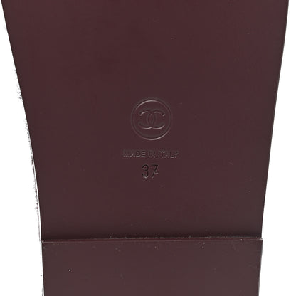 Chanel Calfskin Hair Suede Shearling Dad Sandals 37 Burgundy Black 6 of 9