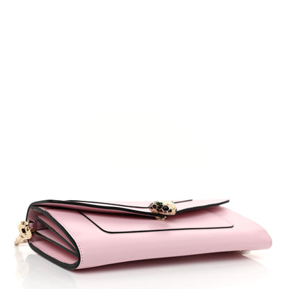 Bulgari Calfskin Serpenti Forever Chain Wallet Flamingo Topaz 4 of 8