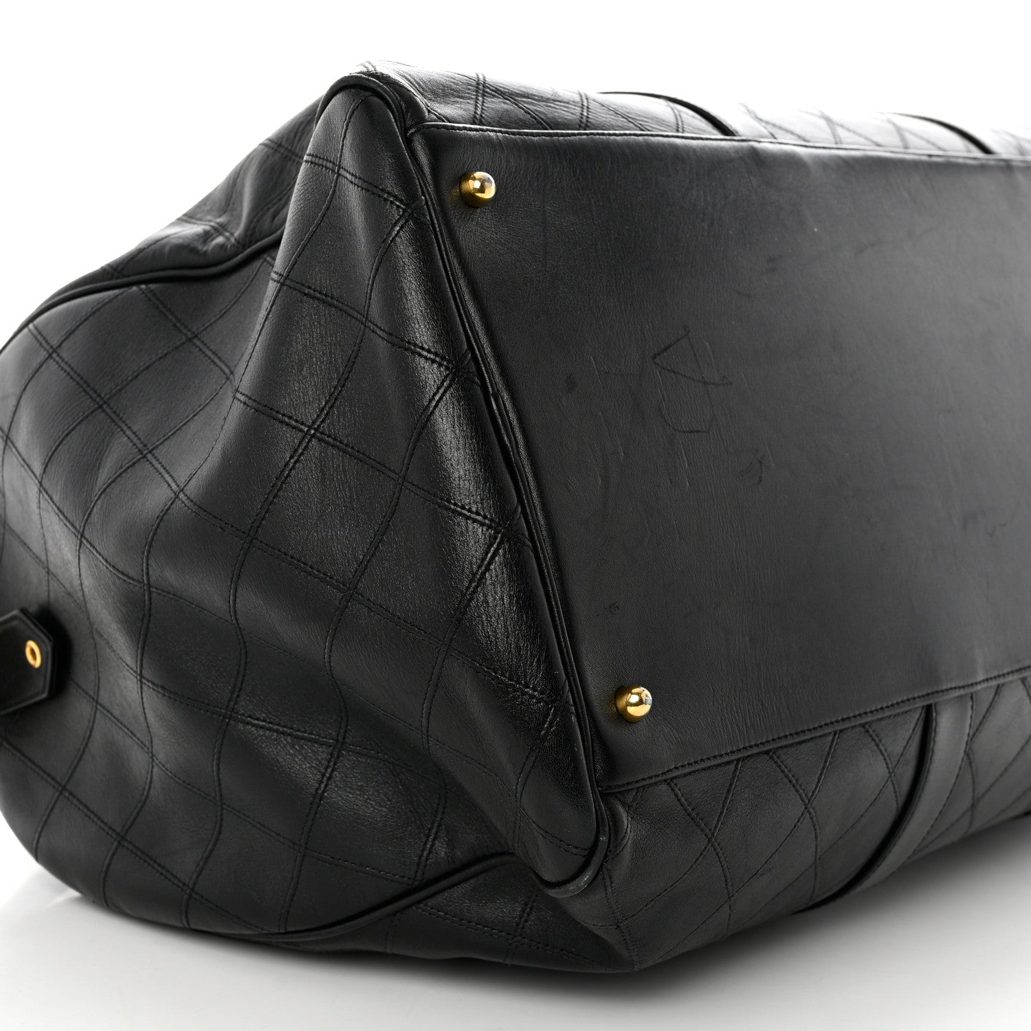 Chanel Calfskin Stitched Duffel Bag Black 8 of 12