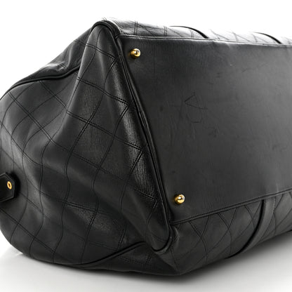 Chanel Calfskin Stitched Duffel Bag Black 8 of 12