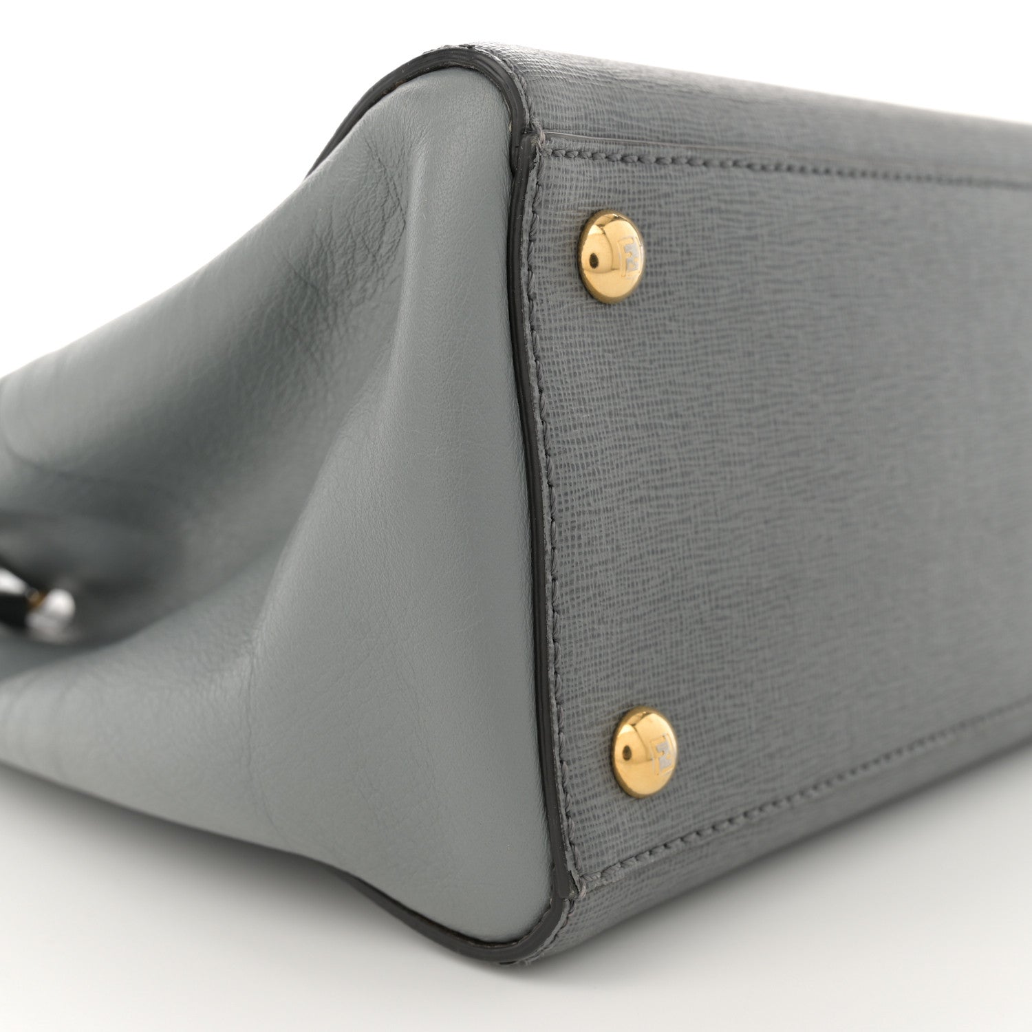 Fendi Vitello Elite Petite 2Jours Tote Grigio Grigio Chiaro 8 of 9