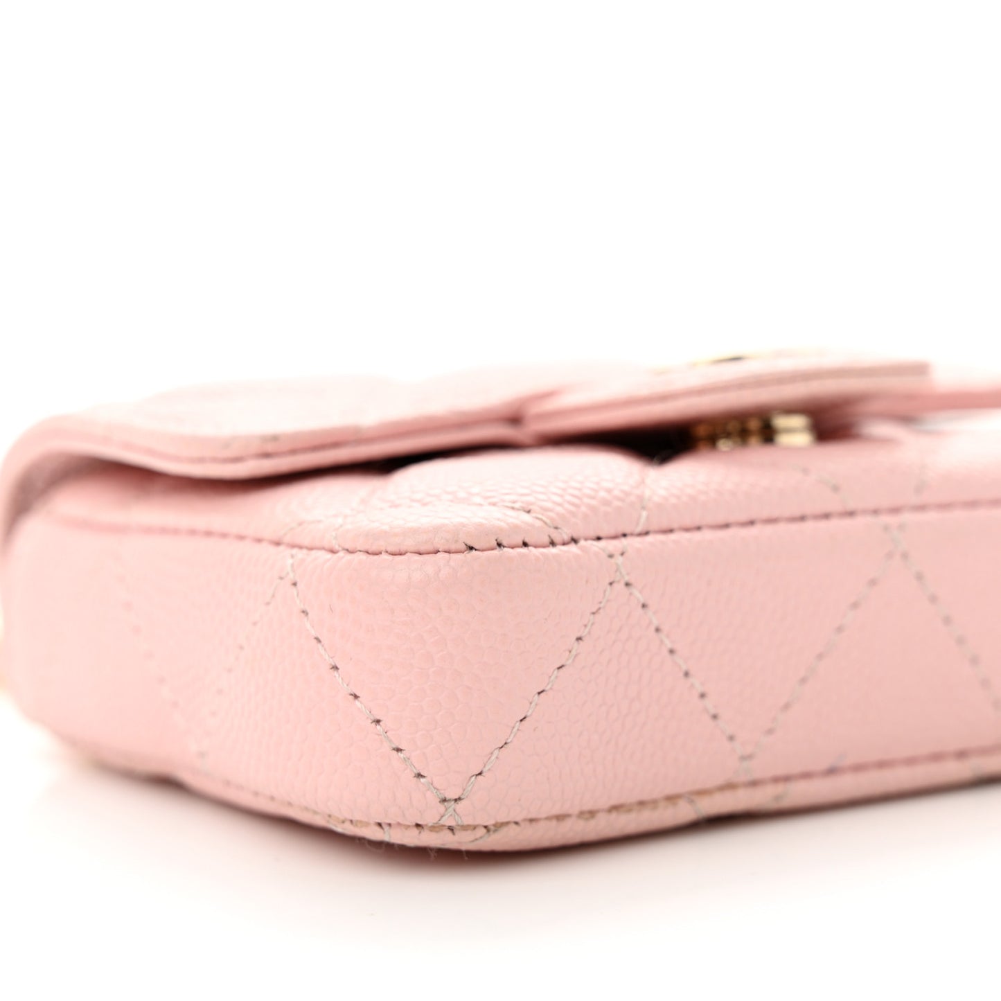 Caviar Quilted Mini Chain Belt Bag Light Pink