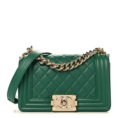 Chanel Lambskin Quilted Small Boy Flap Green 1 of 13