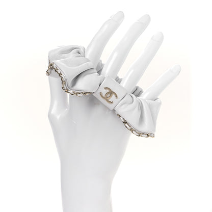 Chanel Lambskin Chain CC Hair Scrunchie White 2 of 5