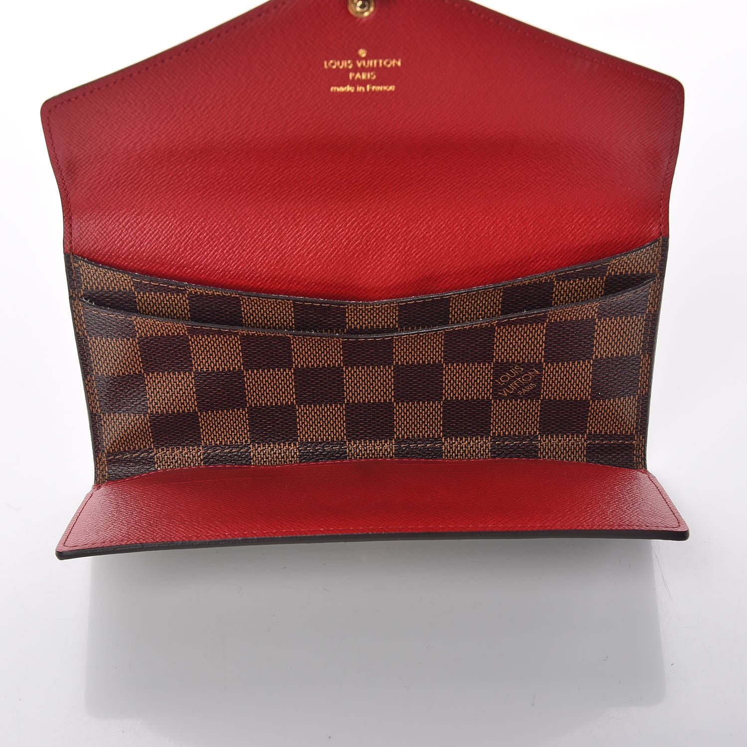 Louis Vuitton Damier Ebene Josephine Wallet Red 5 of 9