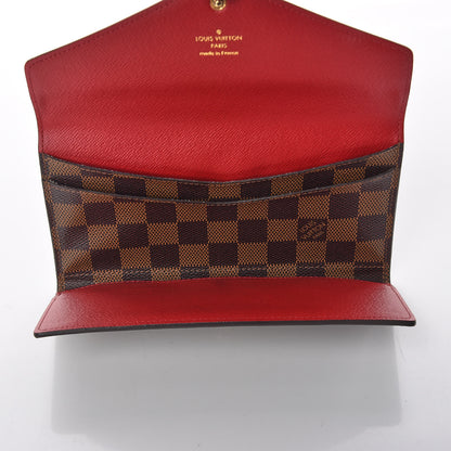 Louis Vuitton Damier Ebene Josephine Wallet Red 5 of 9