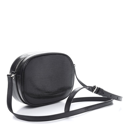 Saint Laurent Calfskin Lizard Embossed Le 61 Camera Bag Black 3 of 9