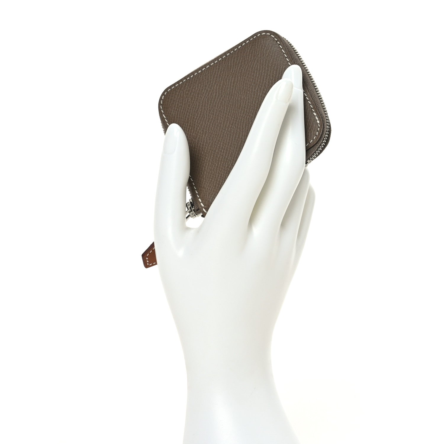 Hermes Epsom Silk'In Coin Purse Etoupe 2 of 7