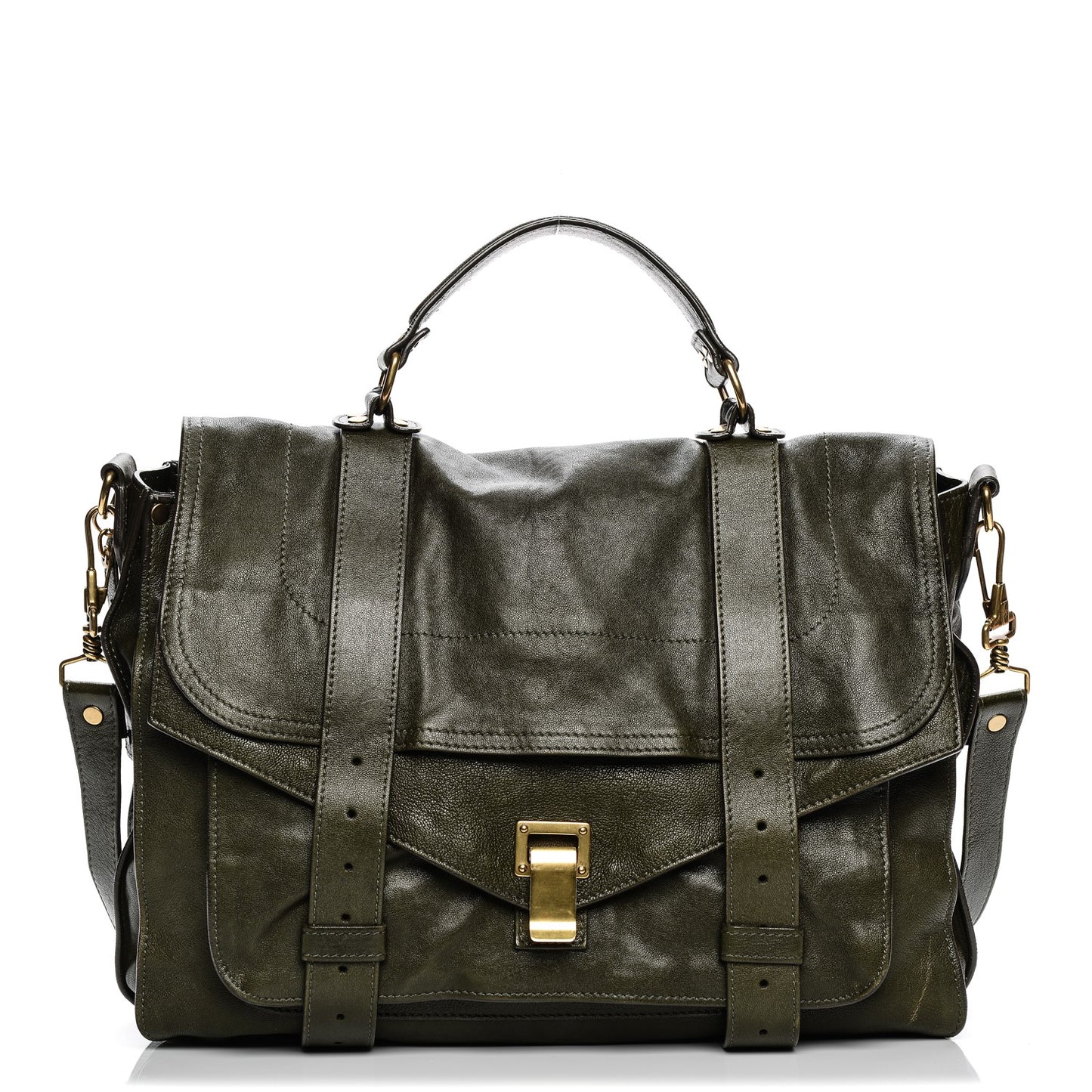 Lambskin PS1 Large Satchel Military