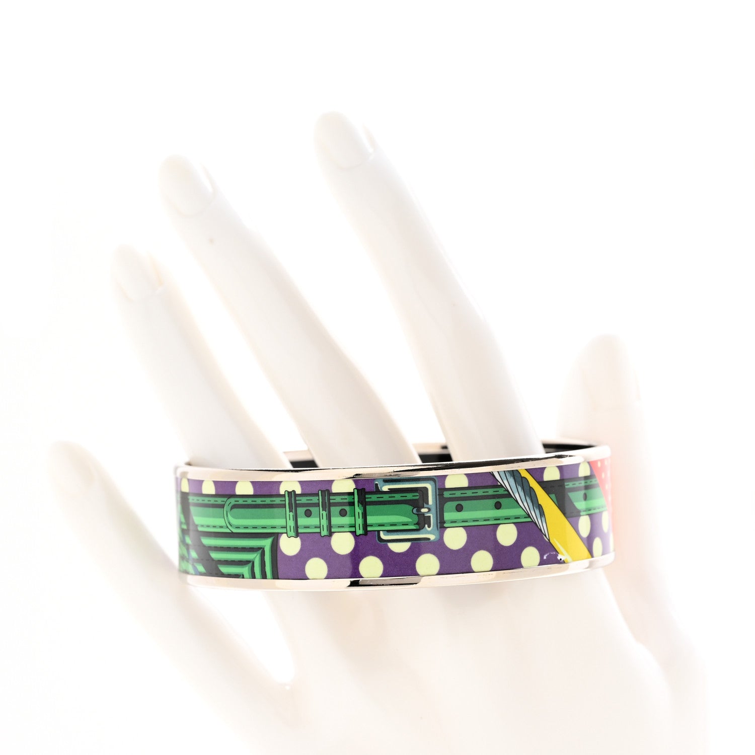 Hermes Enamel Printed Wide Bracelet 2 of 6