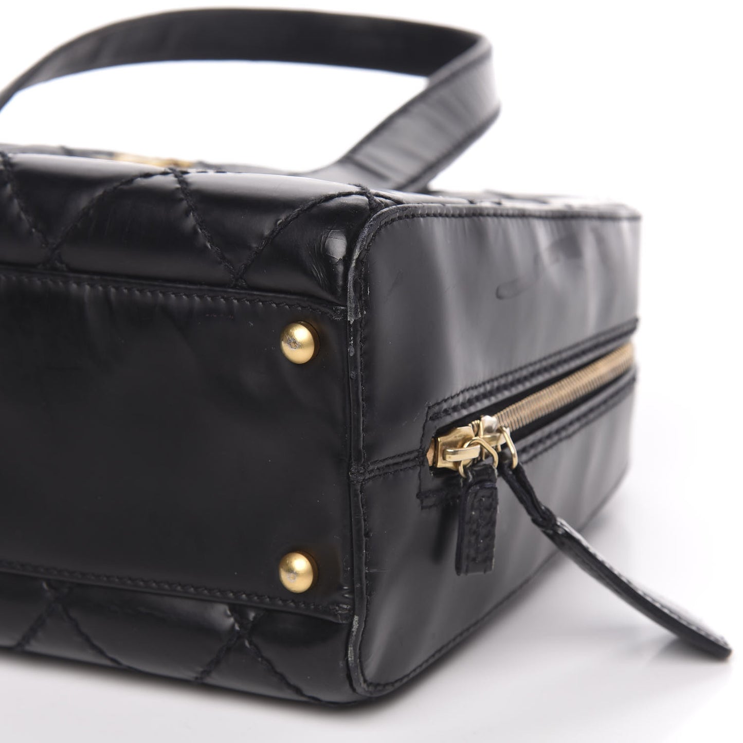 Calfskin Stitch Surpique Bowler Black
