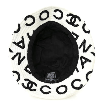 Chanel Terry Cloth Bucket Hat M White Black 7 of 8