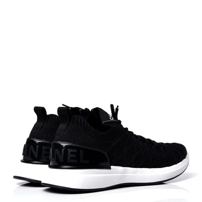 Chanel Mixed Fibers Quilted Womens CC Sneakers 39 Black 3 of 6