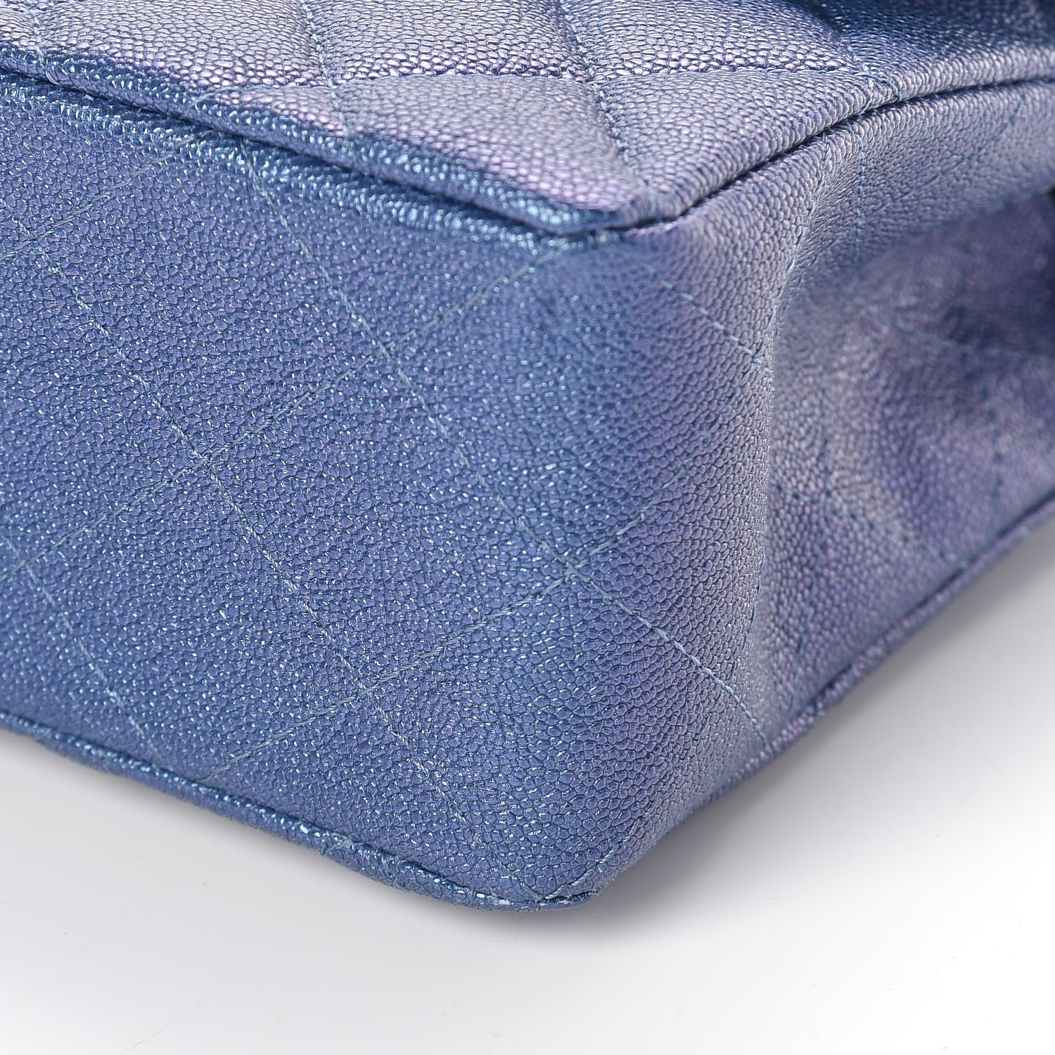 Chanel Iridescent Caviar Quilted Small Double Flap Dark Blue 9 of 10