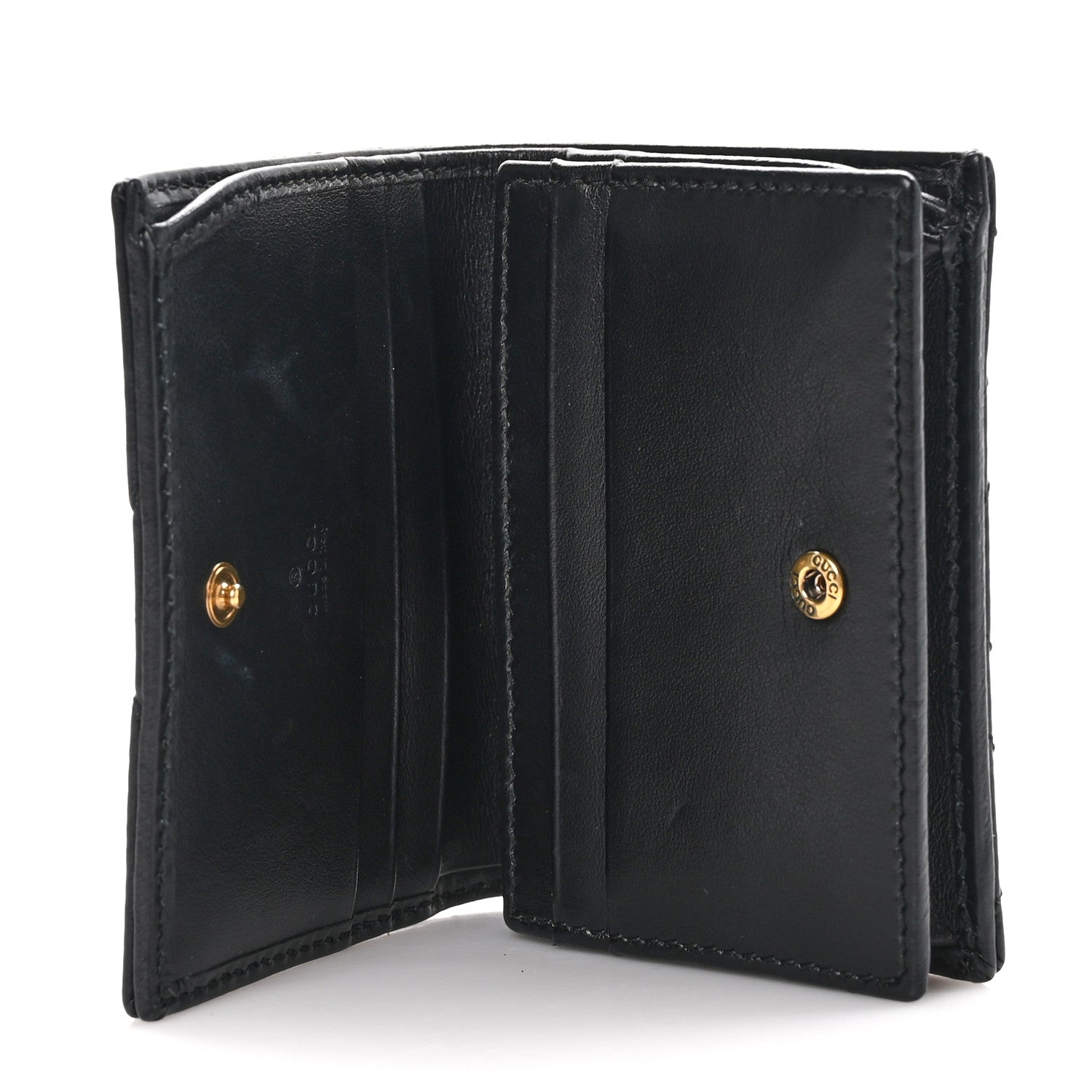 Gucci Calfskin Matelasse GG Marmont Card Case Wallet Black 6 of 10
